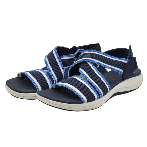 Clarks Cloudsteppers Mira Lily Sandals Size 11 Adjustable Hook & Loop Heel Strap - Picture 3 of 11